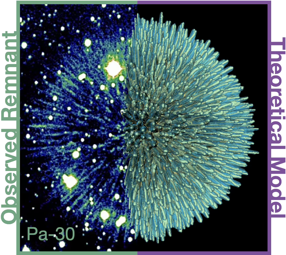 High-resolution image of Pa 30 on the left. Miranda’s 3D computer model representation of Pa 30 on the right.