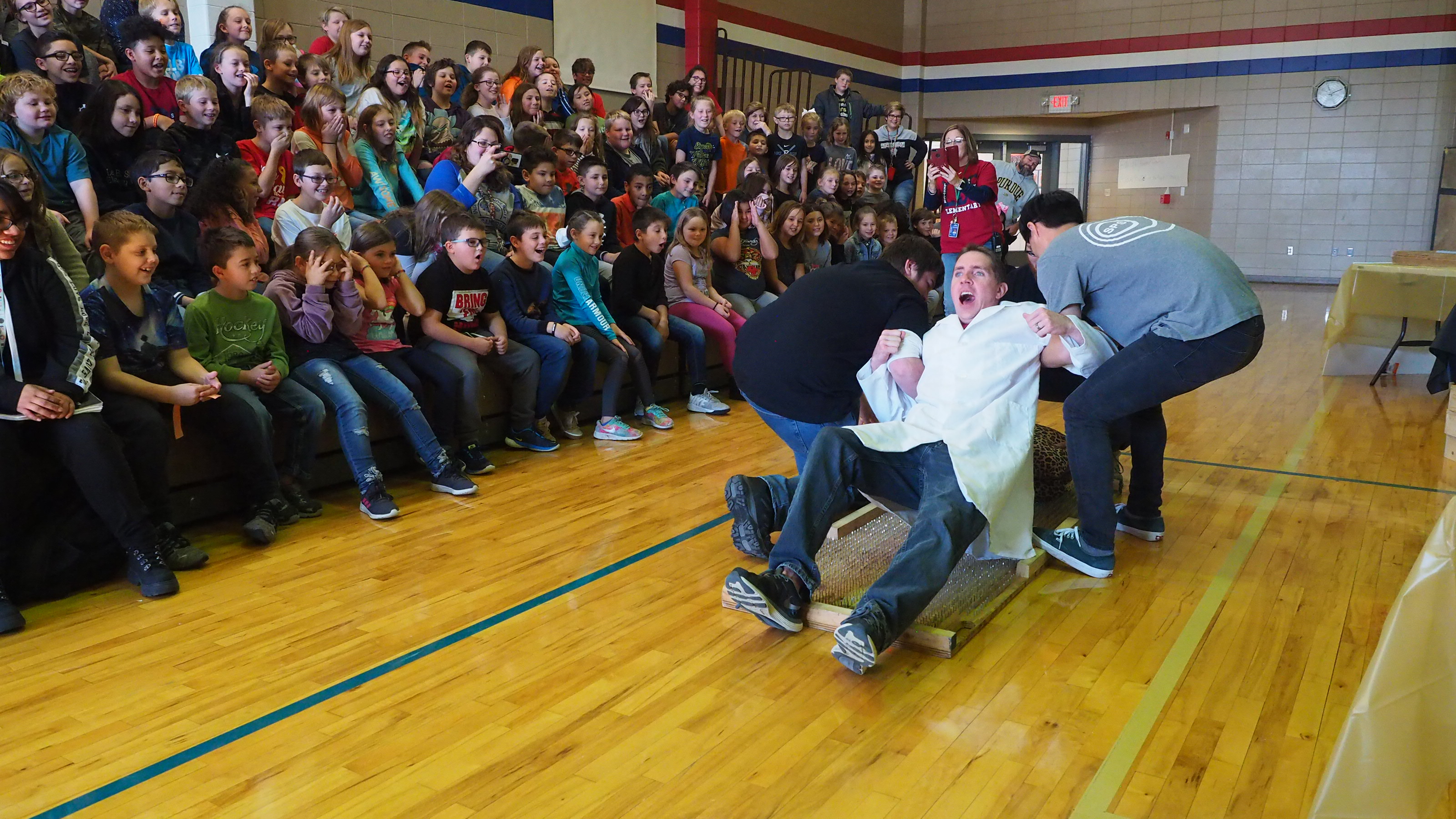 Bed of nails demonstration